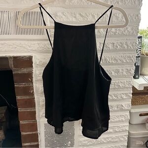 High neck black flowy tank Lulus